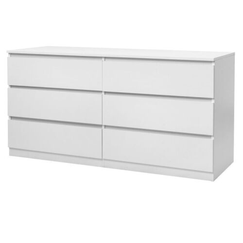 6 Drawer Double Dresser, White