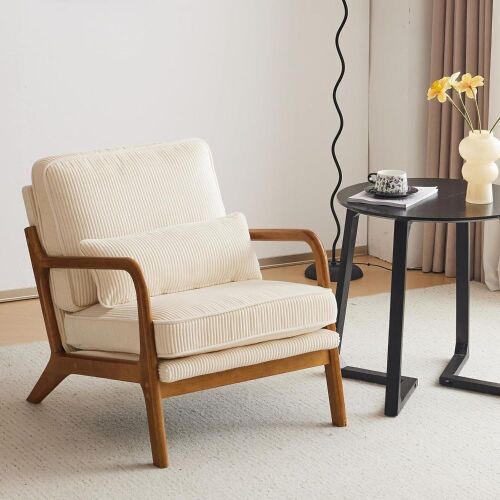 Mid-Century Modern Corduroy Accent Chair
