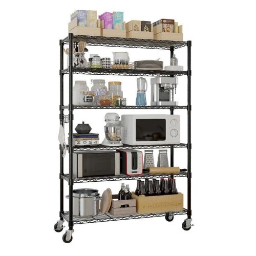 6 Tier Wire Shelving Unit with Wheels