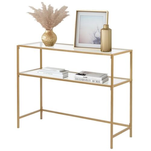 2-Tier Glass Console Sofa Table