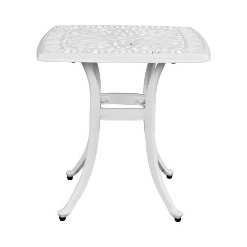 21" Sqaure Outdoor Side Table with Umbrella Hole White