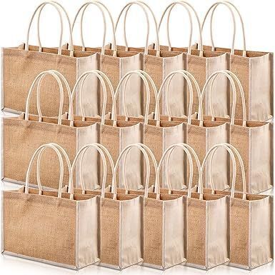 16 Pcs Jute Tote Gift Bags