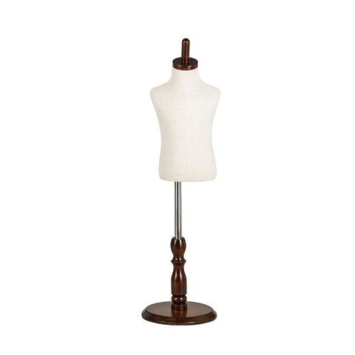 Bonnlo White Child Dress Form Mannequin with Adjustable Wood Stand, 3-4 Years, White