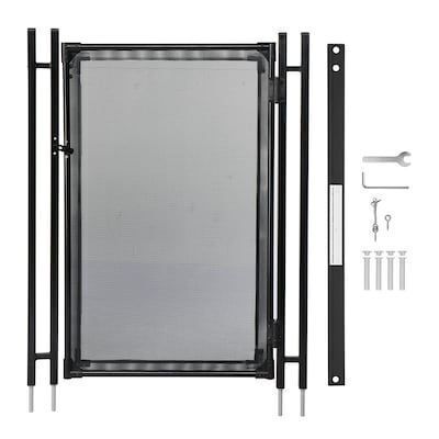 VINGLI 4-ft x 2.5-ft Semi-Automatic Black Pool Fence Gate for In-Ground Pool