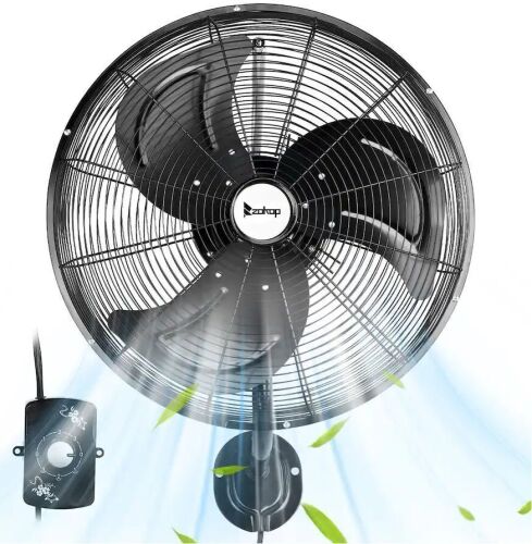 18inch High Velocity Wall Mount Oscillating Fan with 3 Speed Ventilation, 4592CFM