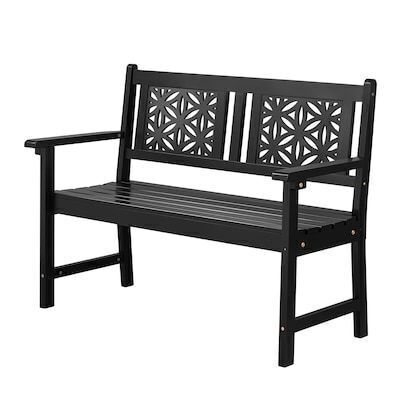 VINGLI 47-in W Outdoor All Weather Wood Bench, 660lbs Capacity