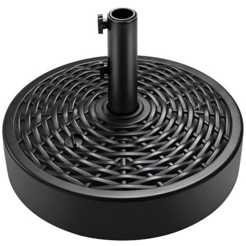 Plastic Patio Umbrella Base Pole Holder Accessory w/ 2 Adjustable Knobs