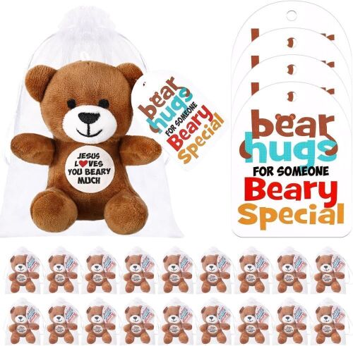 12 Pcs Jesus Loves You Beary Much Stuffed Bears 4"