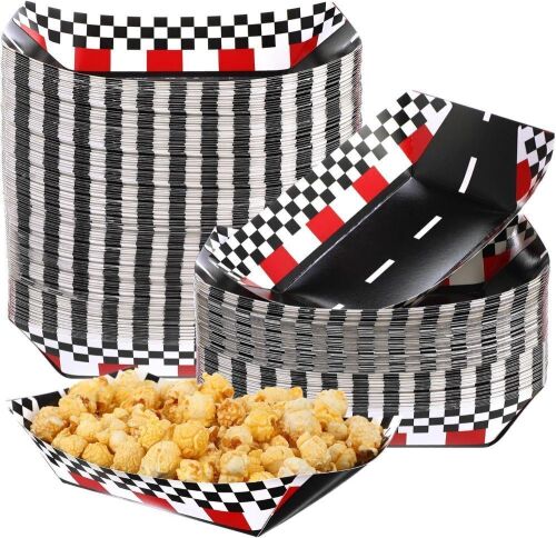 Racing Themed Disposable Food Trays, Approx 75pc