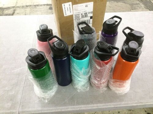 Reusable Water Bottles with Snap Lid, 9 pc