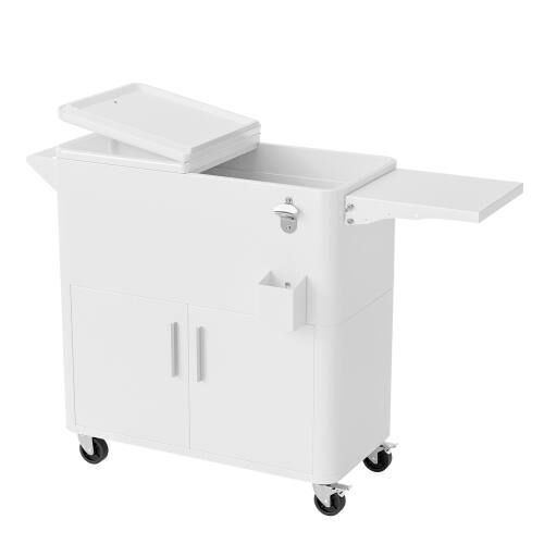 080QT Patio Cooler Ice Chest with Storage Cabinet, Bottle Opener