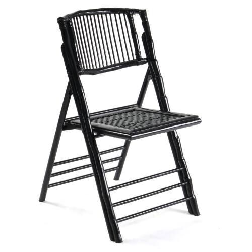 Lot of (2) 34in Portable Bamboo Folding Chair