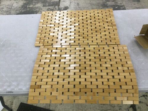 Lot of (2) Bamboo Bath Mats