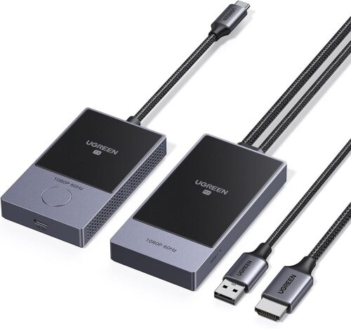 UGREEN Wireless USB C Transmitter and HDMI Receiver Type-C to HDMI 1080P@60Hz 5G Wi-Fi Transmission for Video and Audio Output from Phone/Computer/MacBook/Camera/TV Box/DVD to TV/Monitor