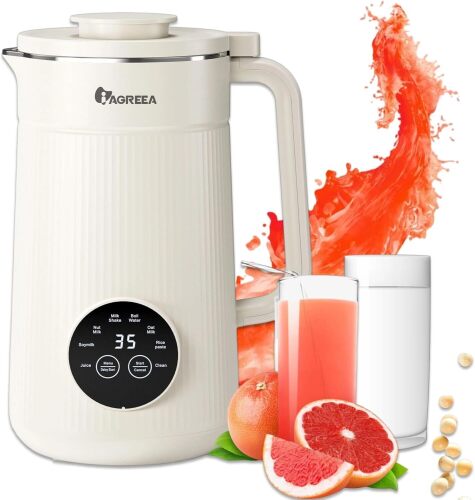 8-IN-1 IAGREEA Nut Milk Maker Machine, 35 oz Soy Milk Maker, Oat, Soy, Plant Based and Dairy Free Beverages, Juice, 2H Keep Warm Countertop Blender, 10 Blades, 12H Delay Start, BPA-Free, Self-Cleaning