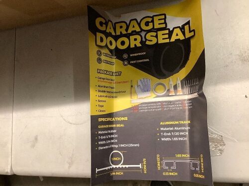 Garage Door Seal - Door Seals Bottom Rubber, Pre-drilled Aluminum Track Retainer Kit, Garage Door Seal, Easy to Install, Durable U+O Ring, Black