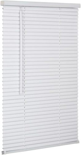 LOTUS & WINDOWARE Cordless 1" Premium Vinyl Mini Blind, 35" Wide x 72" Long, White, Smooth, Room Darkening, Horizontal Blinds for Living Room, Bedroom, Interior Door Windows