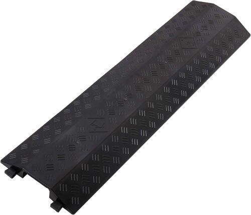 Floor Cord Cover Cord Protector Drop Over Drop Trak Cable Ramp for Office Warehouse - Black