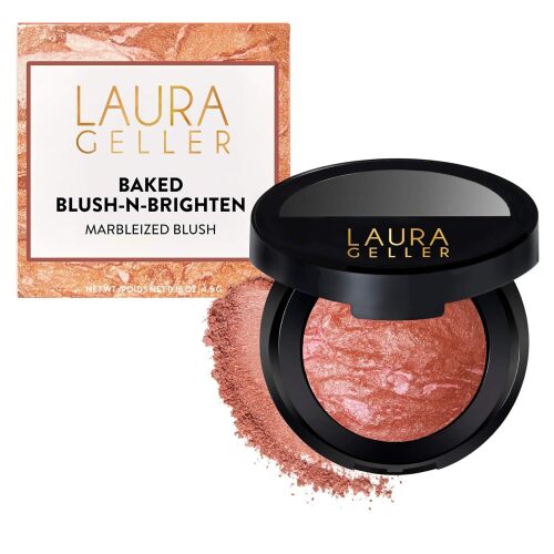 Baked Blush-n-Brighten for Mature Skin - 05 Pink Grapefruit - Powder Blush Won't Settle into Fine Lines - Buildable Natural Finish – Longlasting Formula - Made in Italy​