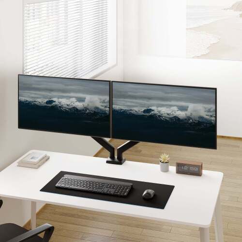 HUANUO Heavy-Duty Gas Spring Dual Monitor Desk Mount Design