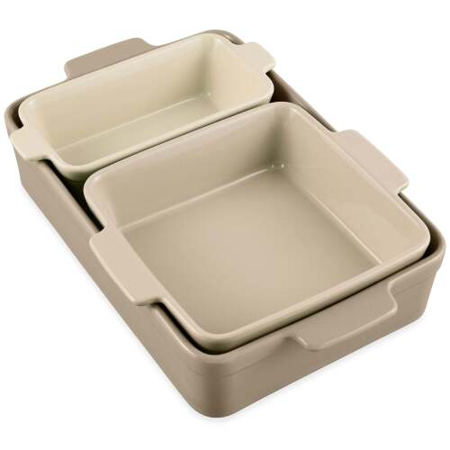 3-Piece Ceramic Bakeware Set, Stoneware Baking Dishes, Casserole Serving Set