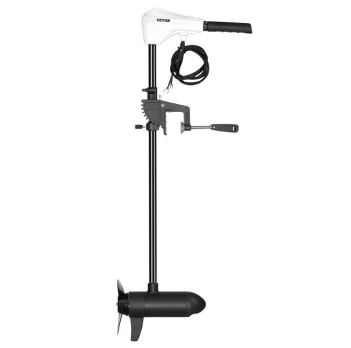 VEVOR Electric Transom Mounted Outboard Boat Motors 12V 55lbs Thrust, 8-Speed, Battery Indicator, 30-In Shaft