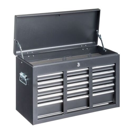 Portable 5 Drawer Steel Toolbox with Top Storage Tray & Carrying Handle