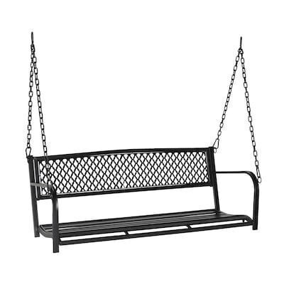 VINGLI 18D x 47W x 17H Metal Patio Porch Swing Black