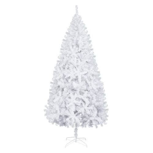 8FT Unlit Artificial Christmas PVC Tree with Metal Base