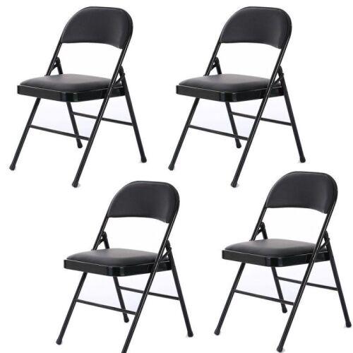 Soft Padded Seat Folding Chairs, Set of 4