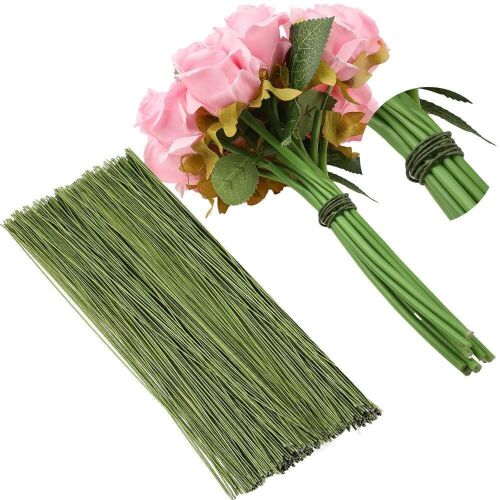 18 Gauge Green Floral Wire Stems for DIY Crafts, 16 Inch, 600pc