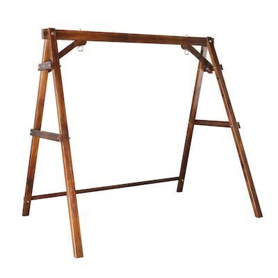 VINGLI 6.2 FT Heavy Duty 660 LBS Wooden Swing Frame with Extra Bottom Connection Board Rustic