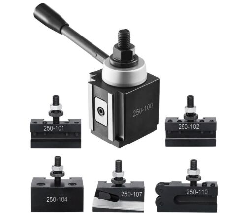 VEVOR Quick Change Tool Post Set, 6 Pcs, Includes Lathe Tool Holders, Piston Type Tool Post with Turning Tool Holder Accessories, Fit for Mini Lathe & Metal Lathe 6"-12" Swing, Durable Steel Material