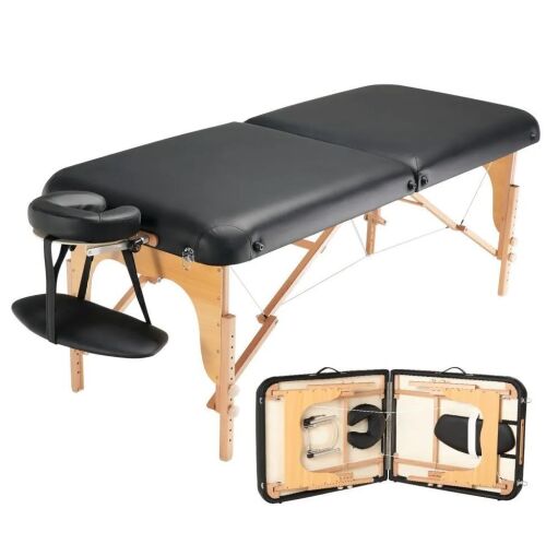 VEVOR Professional 30" W Heavy Duty Folding Massage Table, 8-Level Height Adjustable