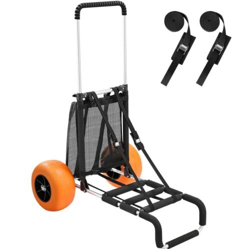 VEVOR Beach Dolly with Big Wheels for Sand, 29.9" x 15.4" Cargo Deck, 12" Solid Wheels, 165LBS Capacity