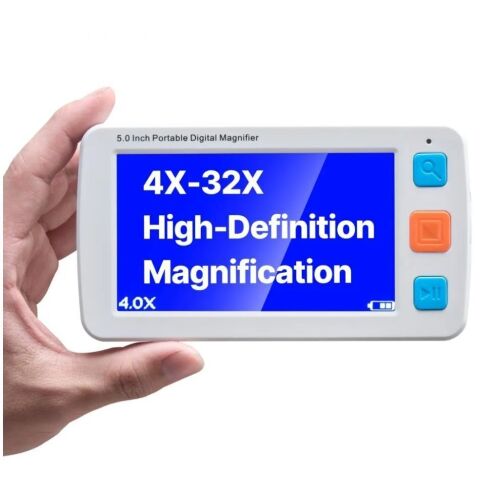 VEVOR 5-inch HD Electronic Portable Digital Magnifier, 4X - 32X Zoom with 17 Color Mode, AV Output