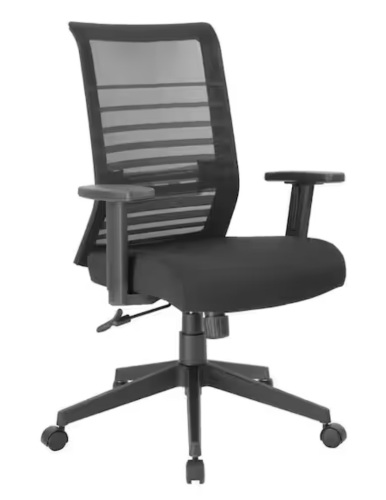 Boss Office Products Black Executive Mesh Back Desk Chair Adjustable Arms