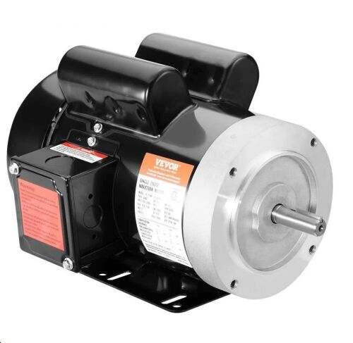 VEVOR 1.5HP Electric Motor 3450 rpm, AC 115V/230V, 56C Frame, Air Compressor Motor Single Phase, 5/8" Keyed Shaft, CW/CCW Rotation