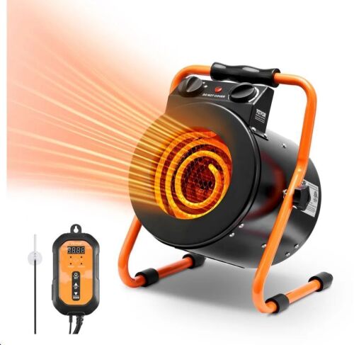VEVOR Greenhouse Heater with Thermostat, 1500W Fast Heating with Overheat Protection, 2-Speed Setting