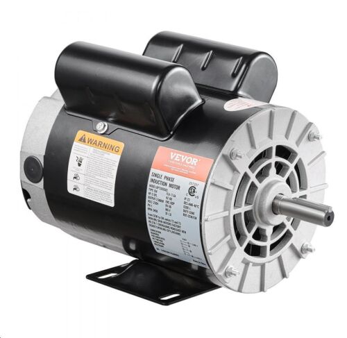 VEVOR 5HP SPL Air Compressor Electric Motor, 230V 17.6Amps, 56 Frame 3450RPM, 5/8" Keyed Shaft, 1.88" Shaft Length, CW/CCW Rotation