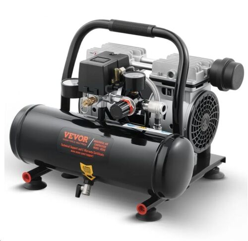 VEVOR Oil Free Air Compressor, 1 Gallon Steel Tank, 1HP 1.5 CFM 90PSI, Max 120PSI Pressure, 78dB