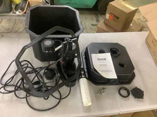 VEVOR Utility Sink Pump, 1/3 HP, 120-Volt, 2900 GPH Flow, 25 ft Head, 6 Gallon Basin, 1-1/2" NPT Outlet, Black