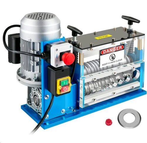 VEVOR Electric Wire Stripping Machine, 370W 0.06 inch -1.5 inch, 75 ft/min Speed, 11 Channels 10 Blades