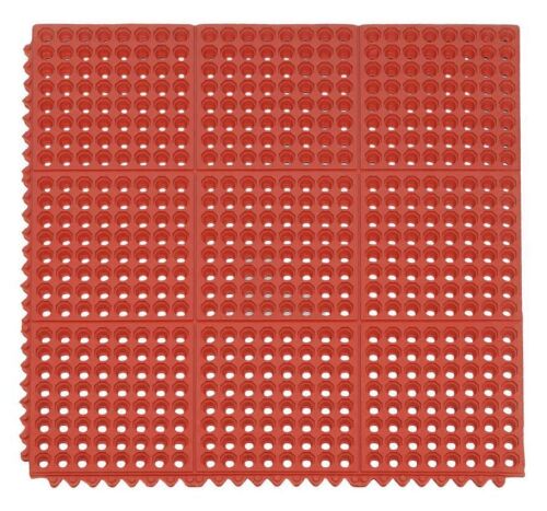 36"x36" Anti-Fatigue Interlocking Rubber Floor Mat with Non-Slip, Drainage Holes
