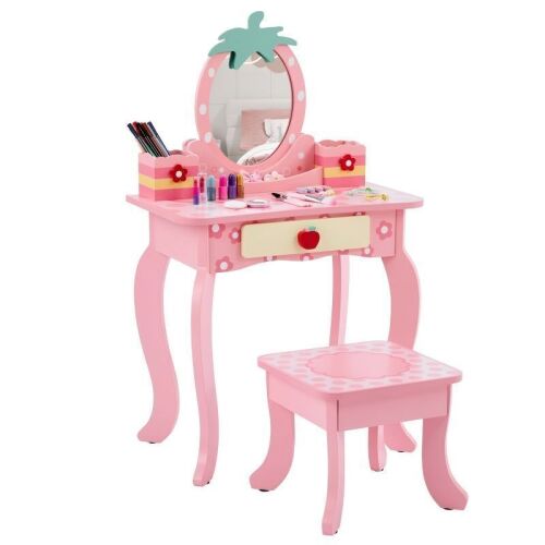 Kids Vanity Table and Stool Set