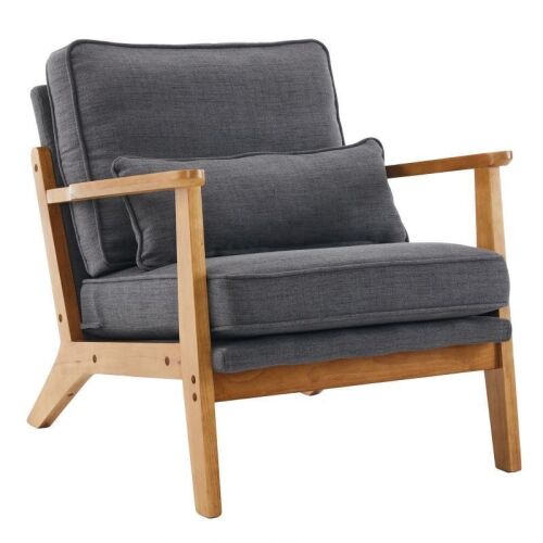 Modern Upholstered Comfy Accent Chair, Gray