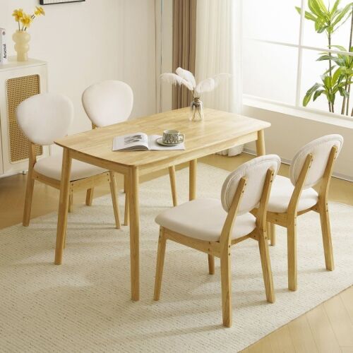47" Solid Wood Dining Table with 4 Padded Chairs - Missing Some Hardware