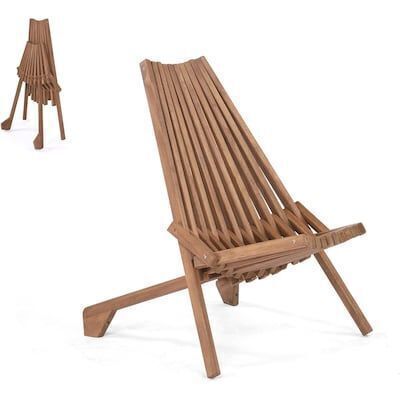 VINGLI Foldable Wooden Slat Patio Chair