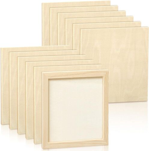 8" x 8'' Unfinished Wood Panel Boards, 12 pc