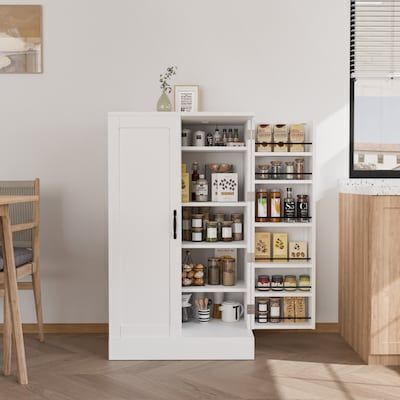 VINGLI 23.6W x 40.7H Pantry Cabinet with 2 Doors and Adjustable Shelves